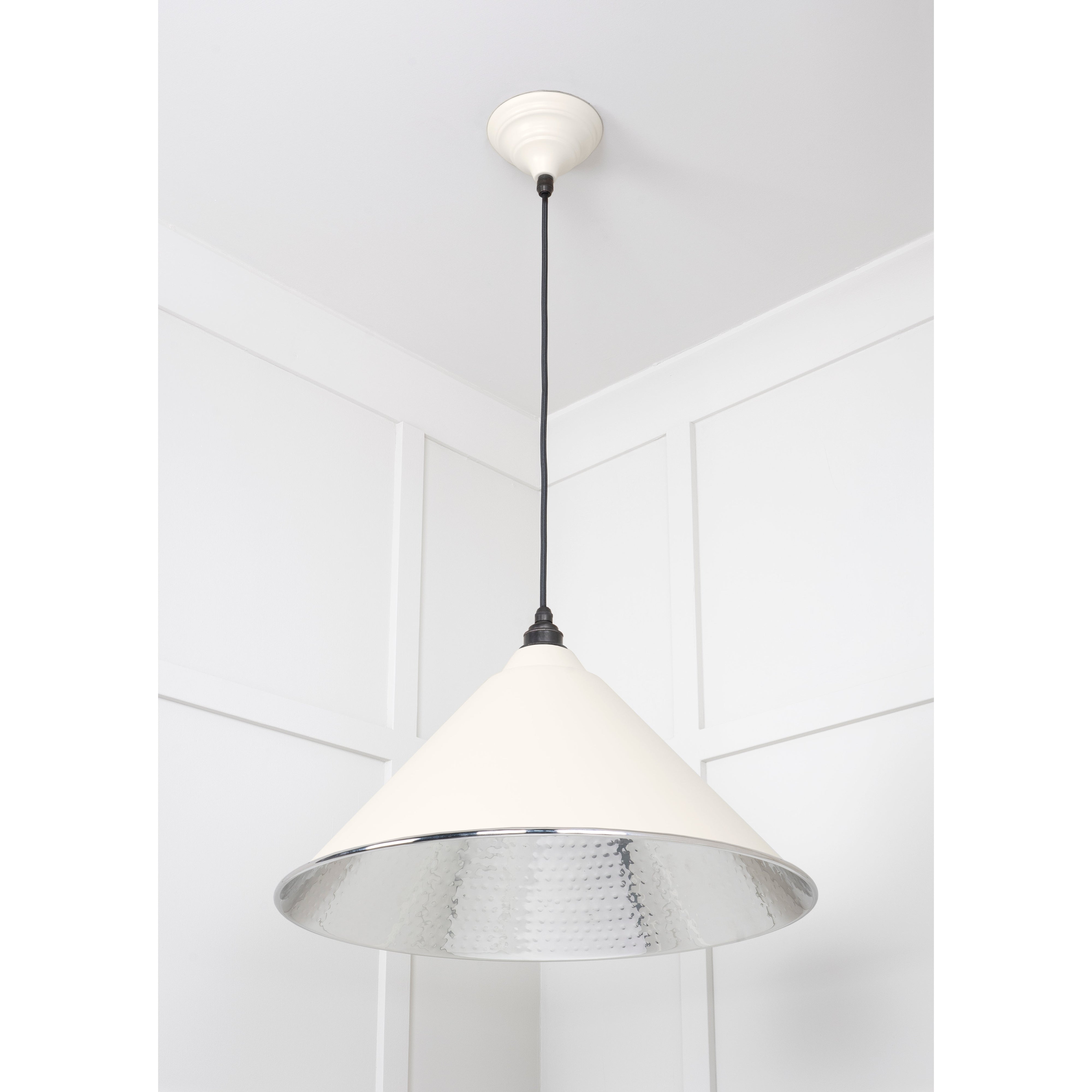 Hammered Nickel Hockley Pendant in Teasel | From The Anvil-Hockley-Yester Home