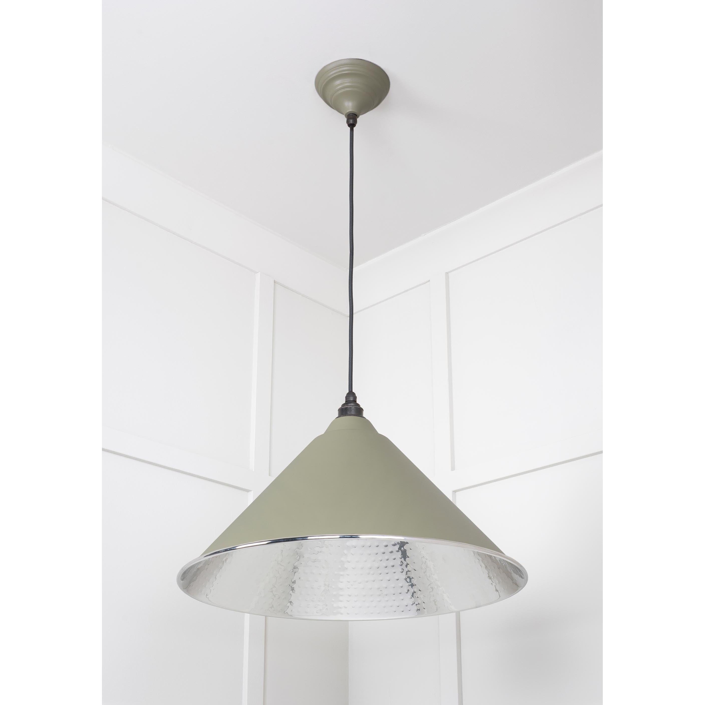 Hammered Nickel Hockley Pendant in Tump | From The Anvil - Hockley - From The Anvil - Yester Home