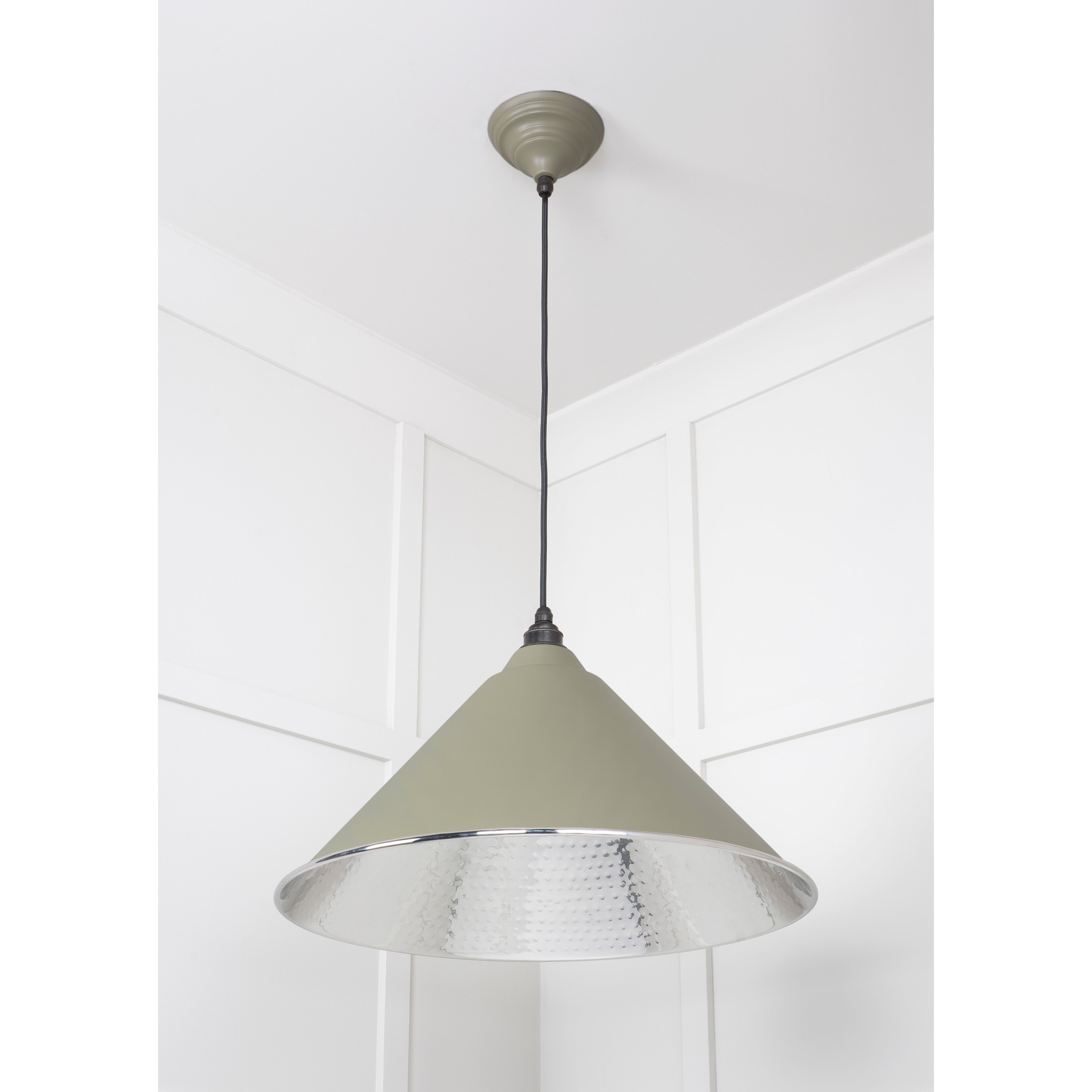 Hammered Nickel Hockley Pendant in Tump | From The Anvil-Hockley-Yester Home