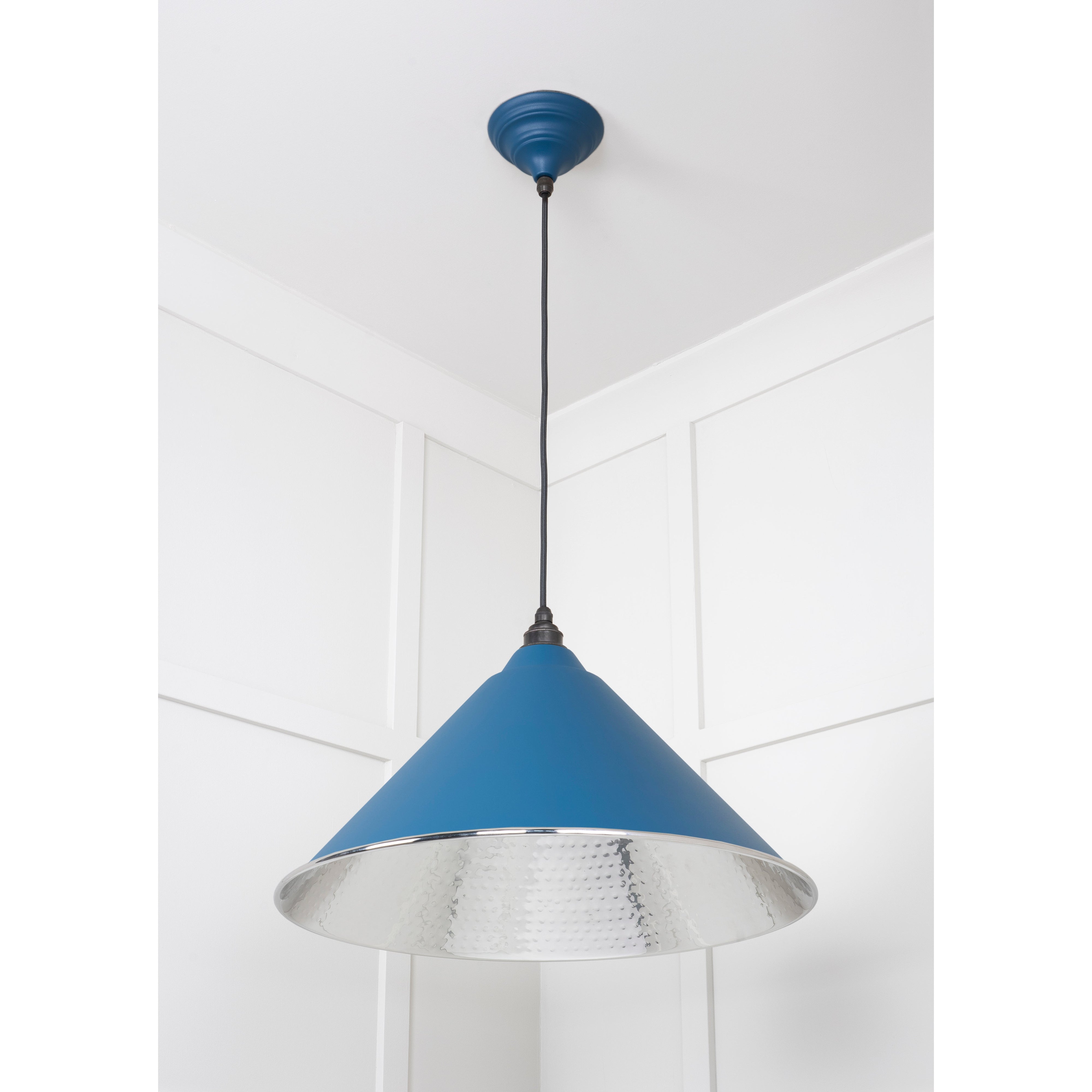 Hammered Nickel Hockley Pendant in Upstream | From The Anvil-Hockley-Yester Home