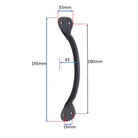 Hammered Pull Handle Large Matt Black-Cupboard Pulls-Yester Home