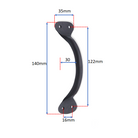 Hammered Pull Handle Medium Matt Black-Cupboard Pulls-Yester Home