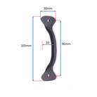 Hammered Pull Handle Small Matt Black-Cupboard Pulls-Yester Home