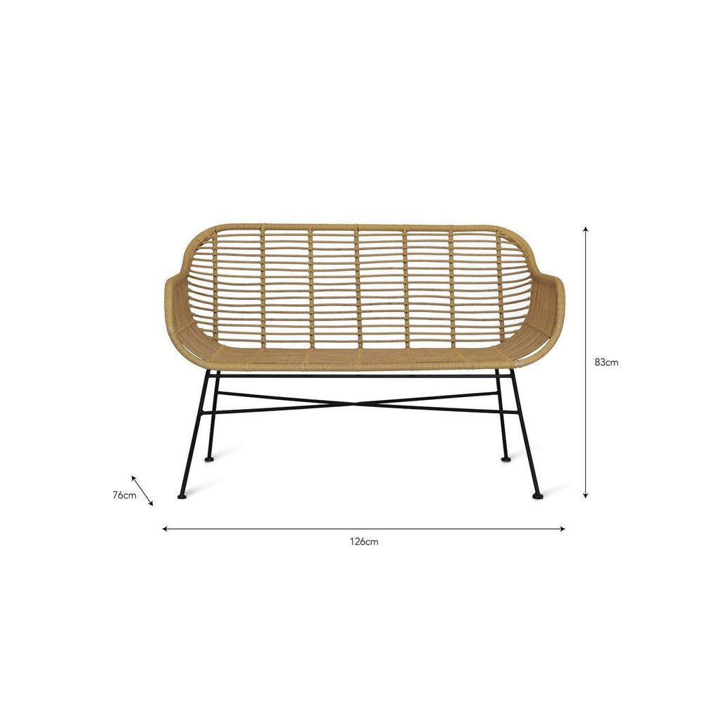 Hampstead Bench - PE Bamboo-Outdoor Benches-Yester Home