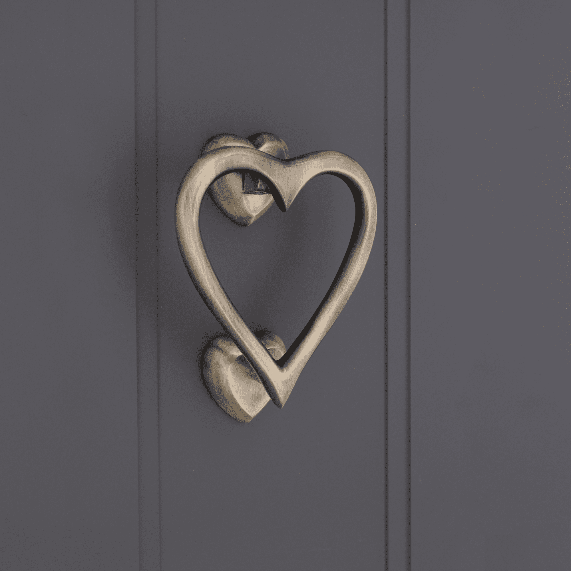 Heart Door Knocker Antique Brass-Door Knockers-Yester Home