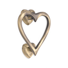 Heart Door Knocker Antique Brass-Door Knockers-Yester Home