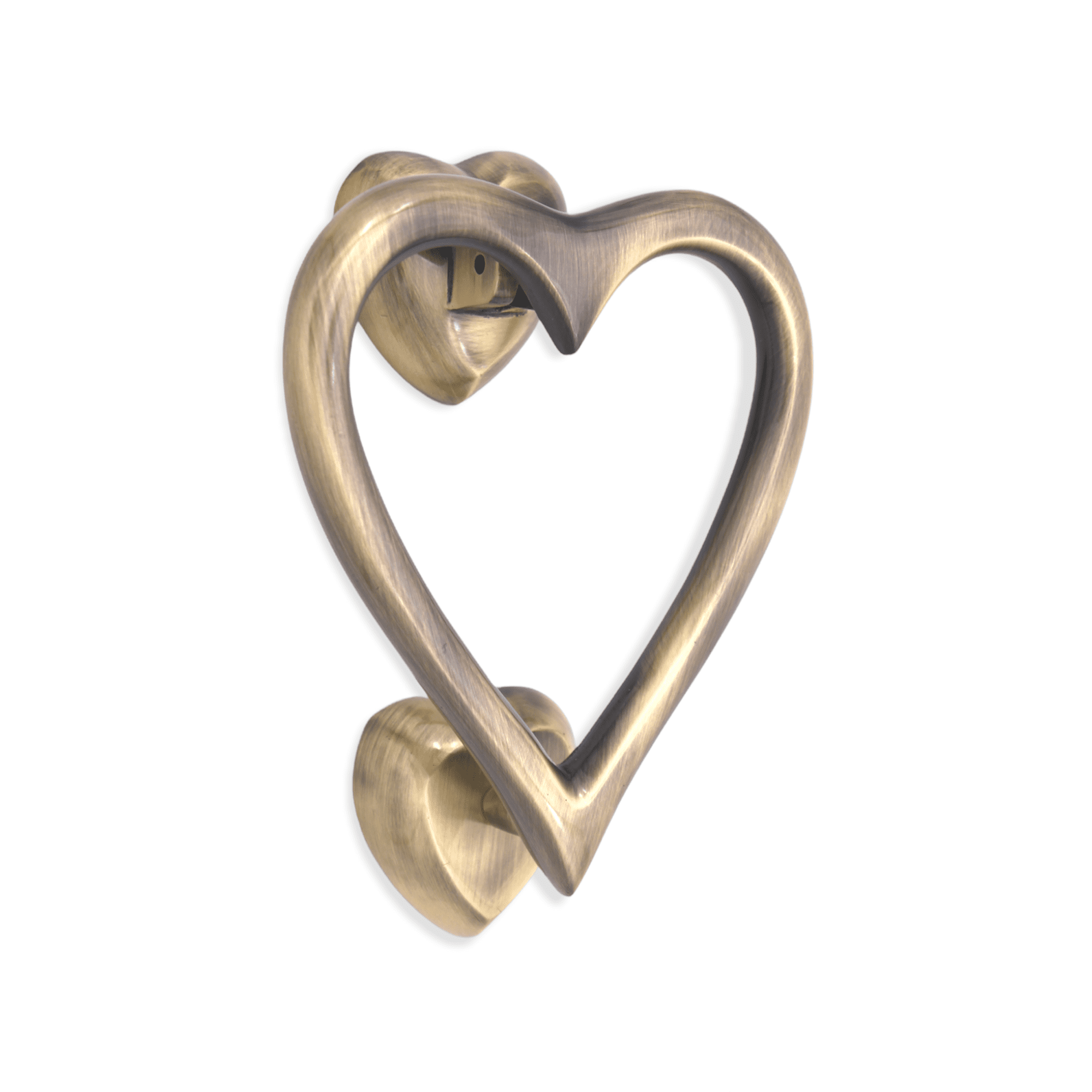 Heart Door Knocker Antique Brass-Door Knockers-Yester Home