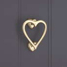 Heart Door Knocker Polished Brass-Door Knockers-Yester Home