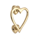 Heart Door Knocker Polished Brass-Door Knockers-Yester Home