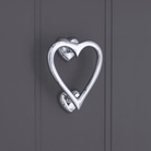 Heart Door Knocker Polished Chrome-Door Knockers-Yester Home