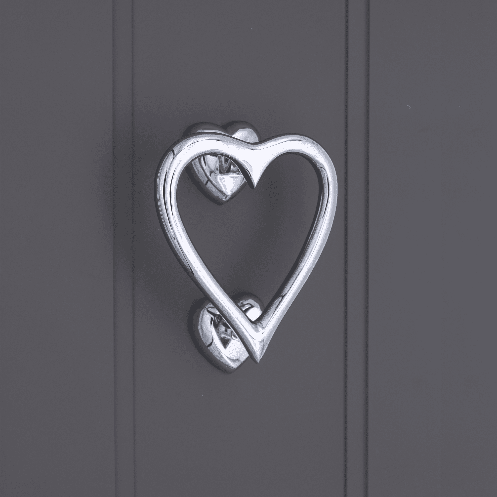 Heart Door Knocker Polished Chrome-Door Knockers-Yester Home