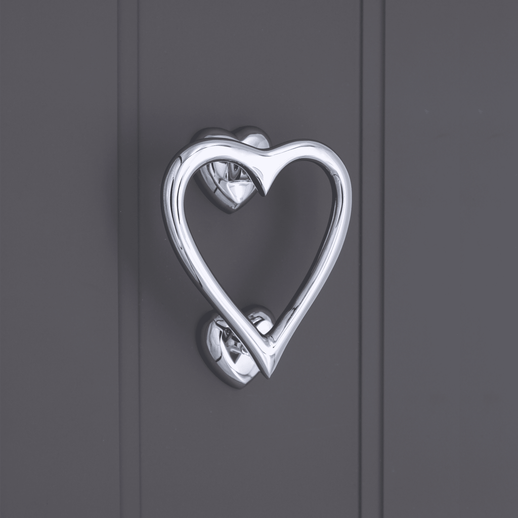 Heart Door Knocker Polished Chrome - Door Knockers - Spira Brass - Yester Home