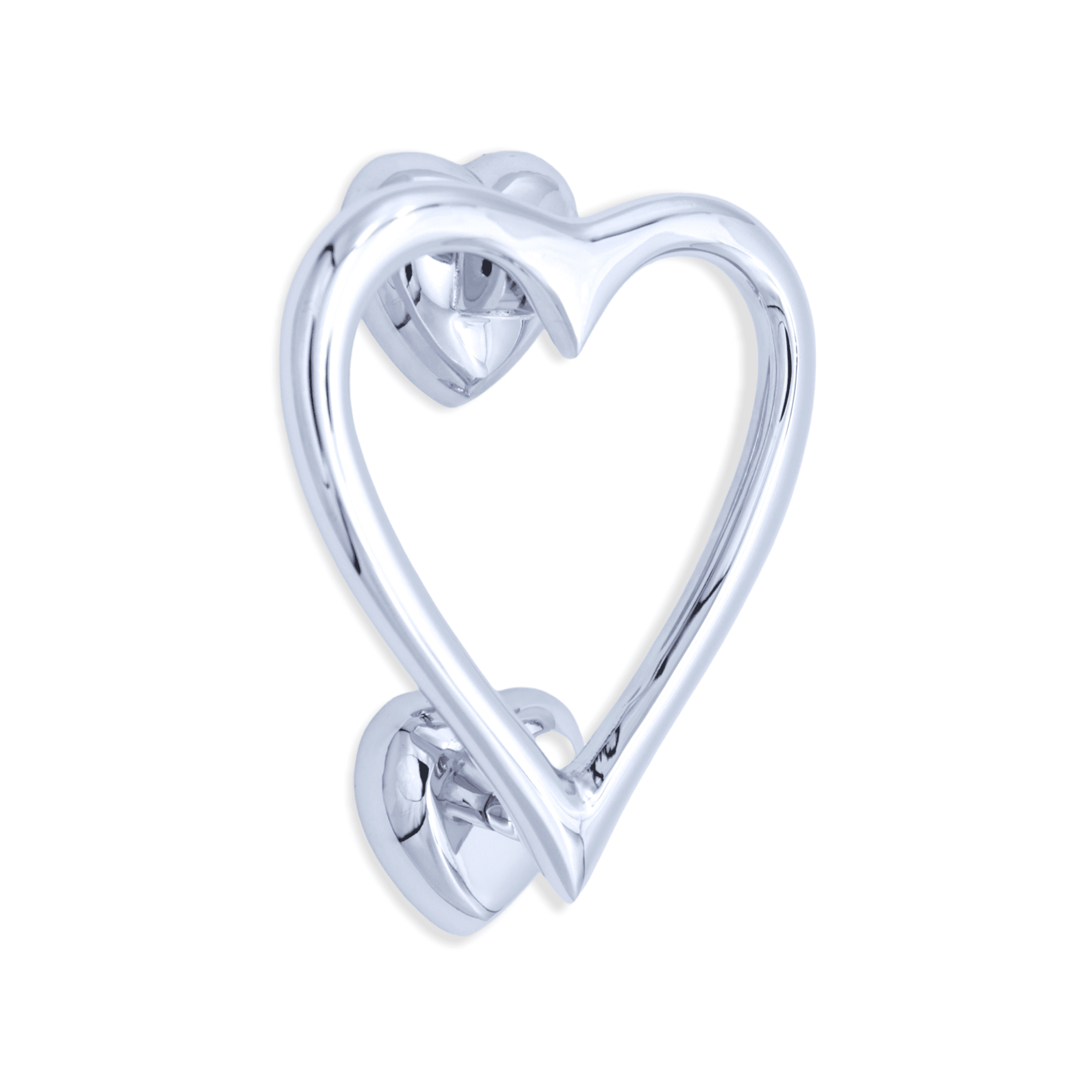 Heart Door Knocker Polished Chrome-Door Knockers-Yester Home