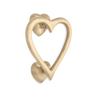 Heart Door Knocker Satin Brass-Door Knockers-Yester Home