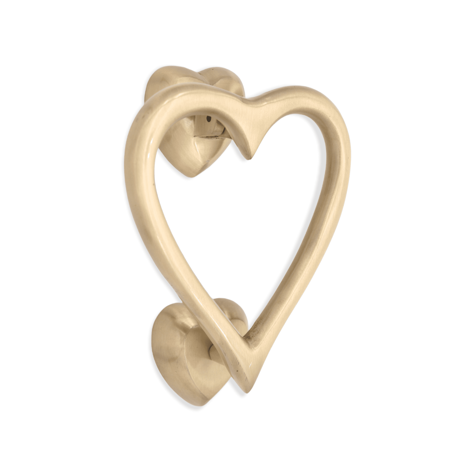 Heart Door Knocker Satin Brass-Door Knockers-Yester Home