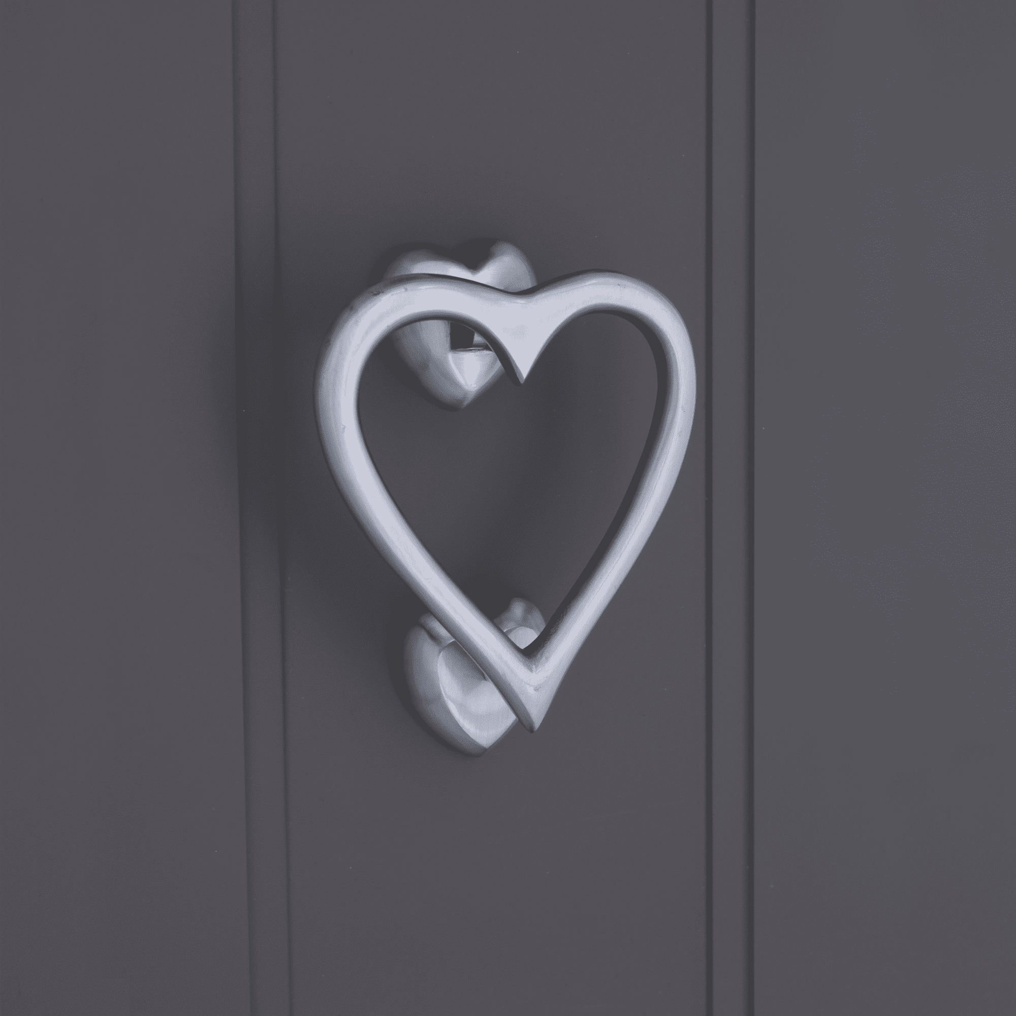 Heart Door Knocker Satin Chrome-Door Knockers-Yester Home