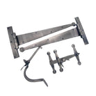 Heavy Duty Handforged Door Hardware Kit Pewter-Handforged Latches & Hinges-Yester Home