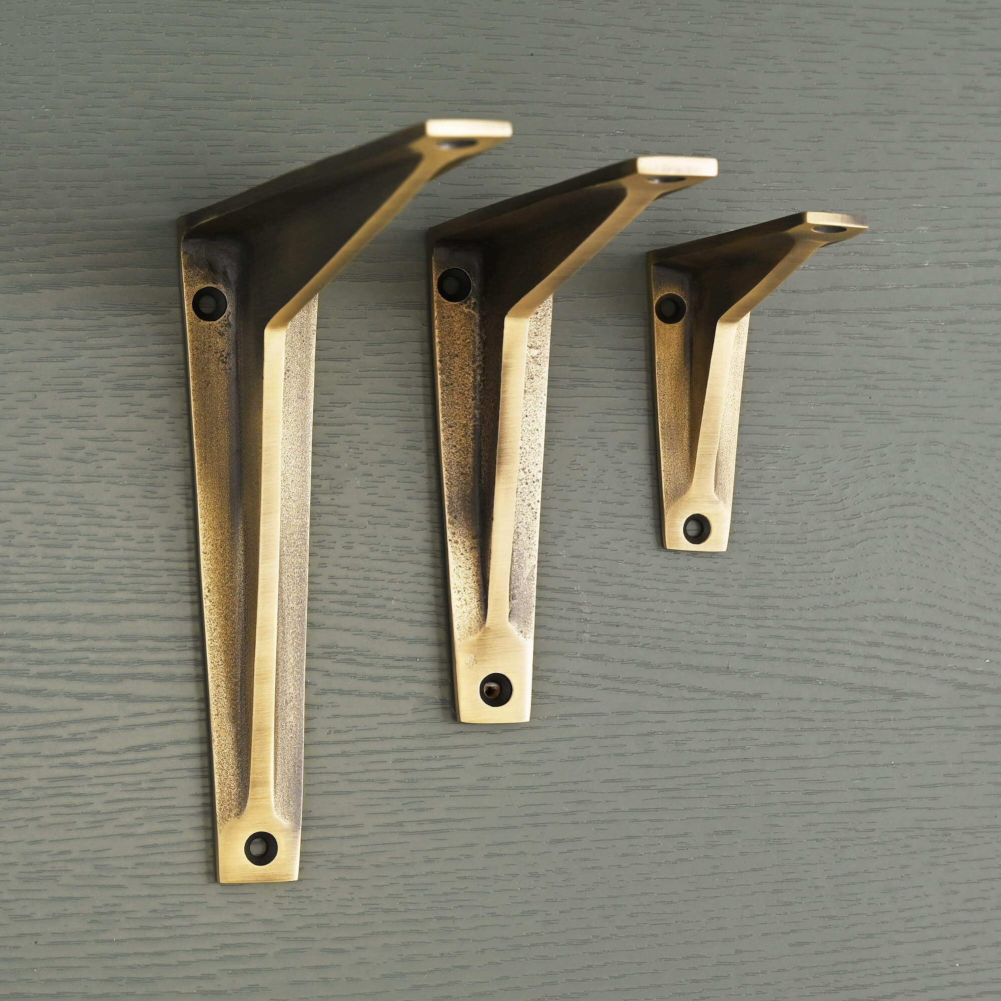 Heritage Shelf Bracket | Aged Brushed Brass - Brass Shelf Brackets - Yester Home - Yester Home