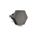Hexagonal Cupboard Knob Gunmetal Grey-Cupboard Knobs-Yester Home
