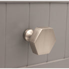 Hexagonal Cupboard Knob Satin Silver-Cupboard Knobs-Yester Home