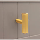 Hexagonal T bar Cupboard Pull Satin Brass-Cupboard Pulls-Yester Home