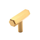 Hexagonal T bar Cupboard Pull Satin Brass-Cupboard Pulls-Yester Home