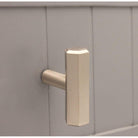 Hexagonal T bar Cupboard Pull Satin Silver-Cupboard Pulls-Yester Home