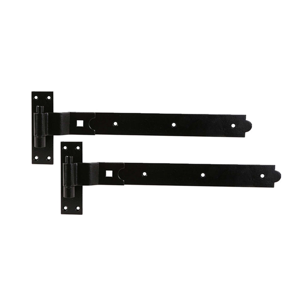 Hook and Band Hinge - Cranked 10" - 250mm Black-Hook And Band Hinges-Yester Home