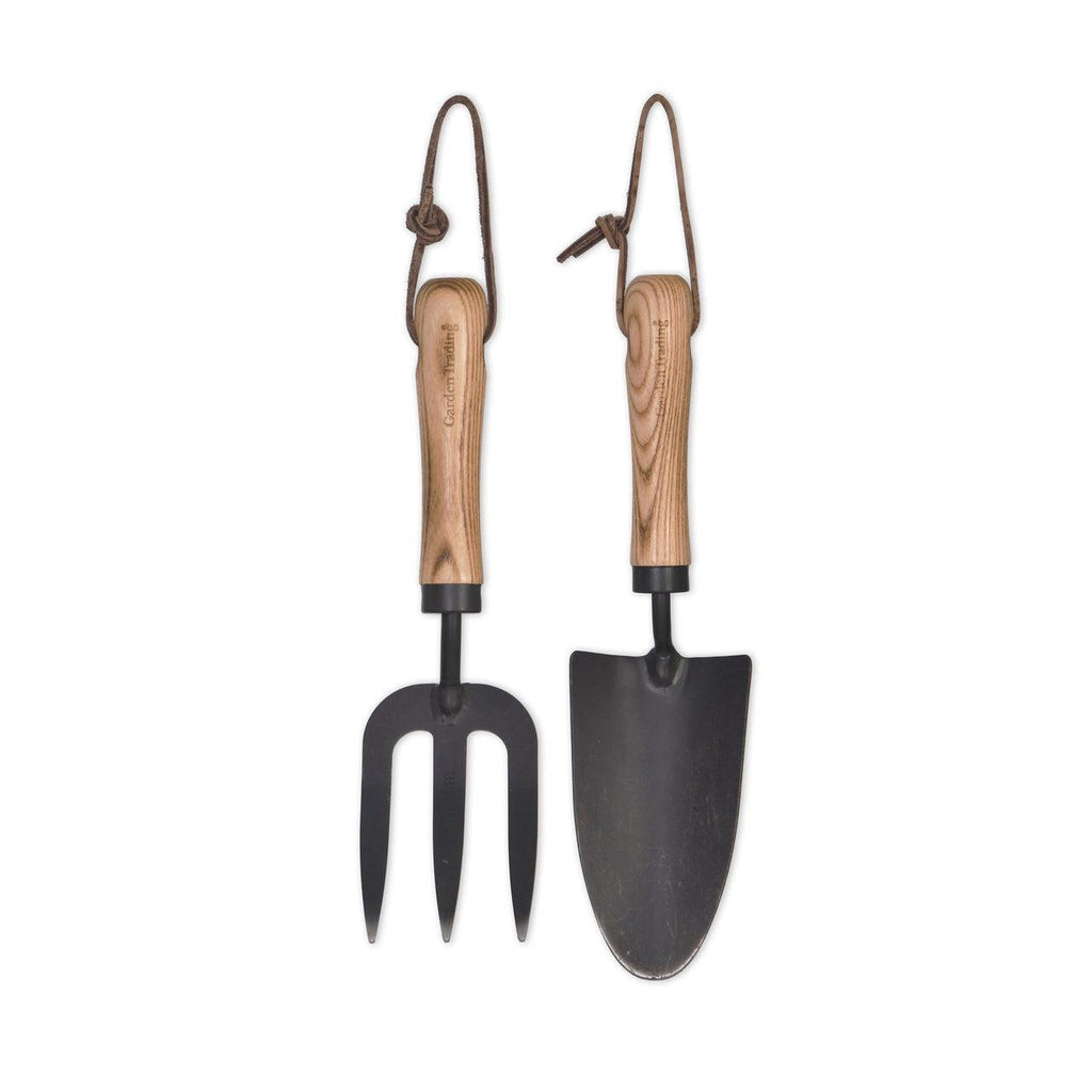 Horton Fork and Trowel Set in Black | Ash & Steel