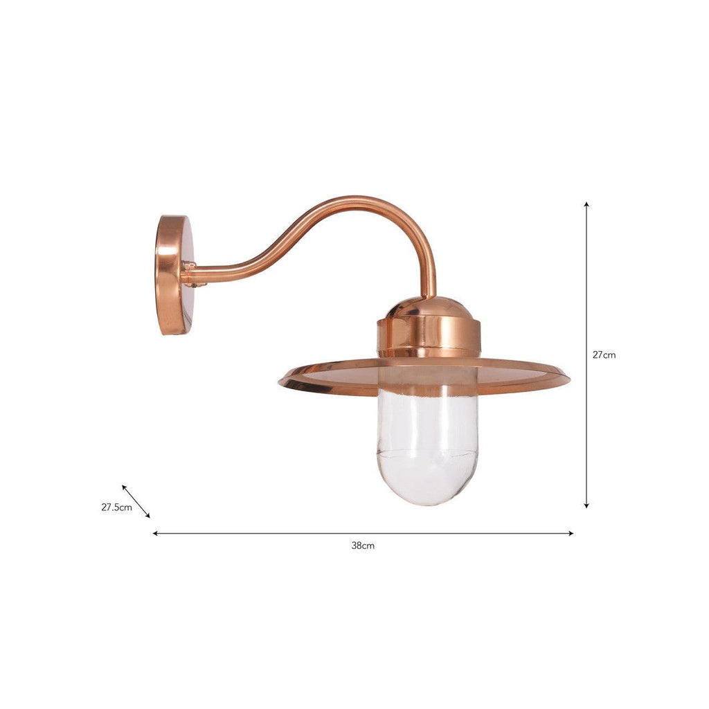 Howick Wall Light - Raw Copper-Outdoor Lighting-Yester Home