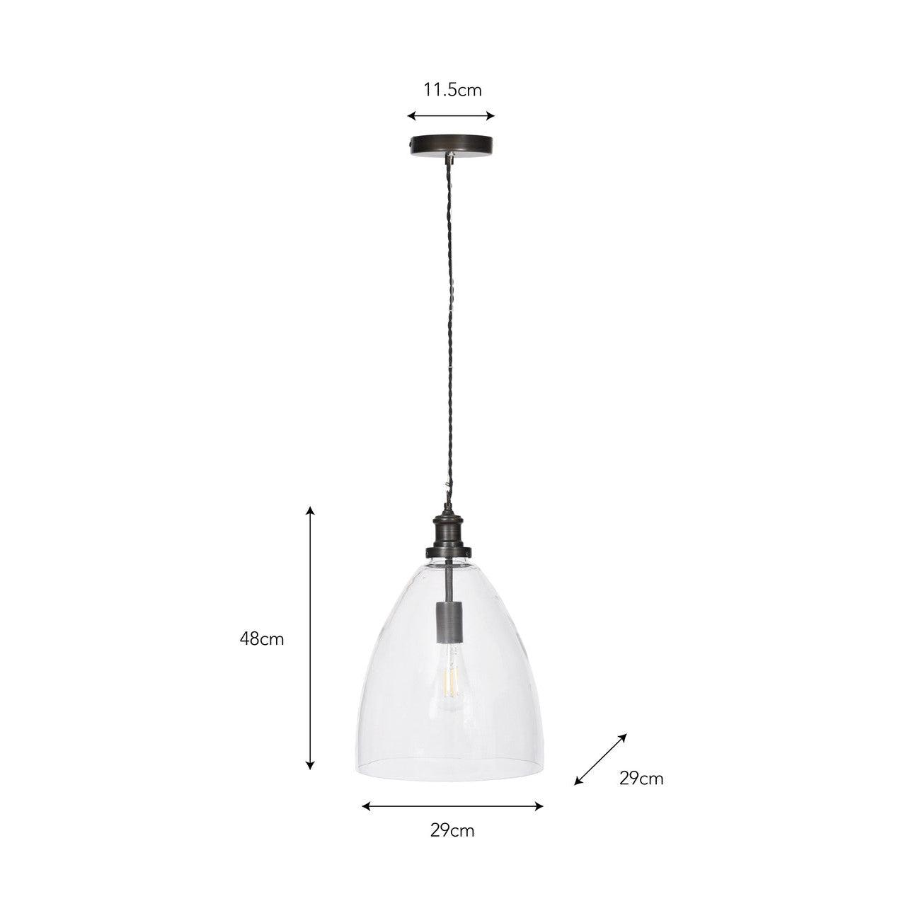 Hoxton Bullet Pendant Light - Antique Bronze-Pendant & Ceiling Lights-Yester Home