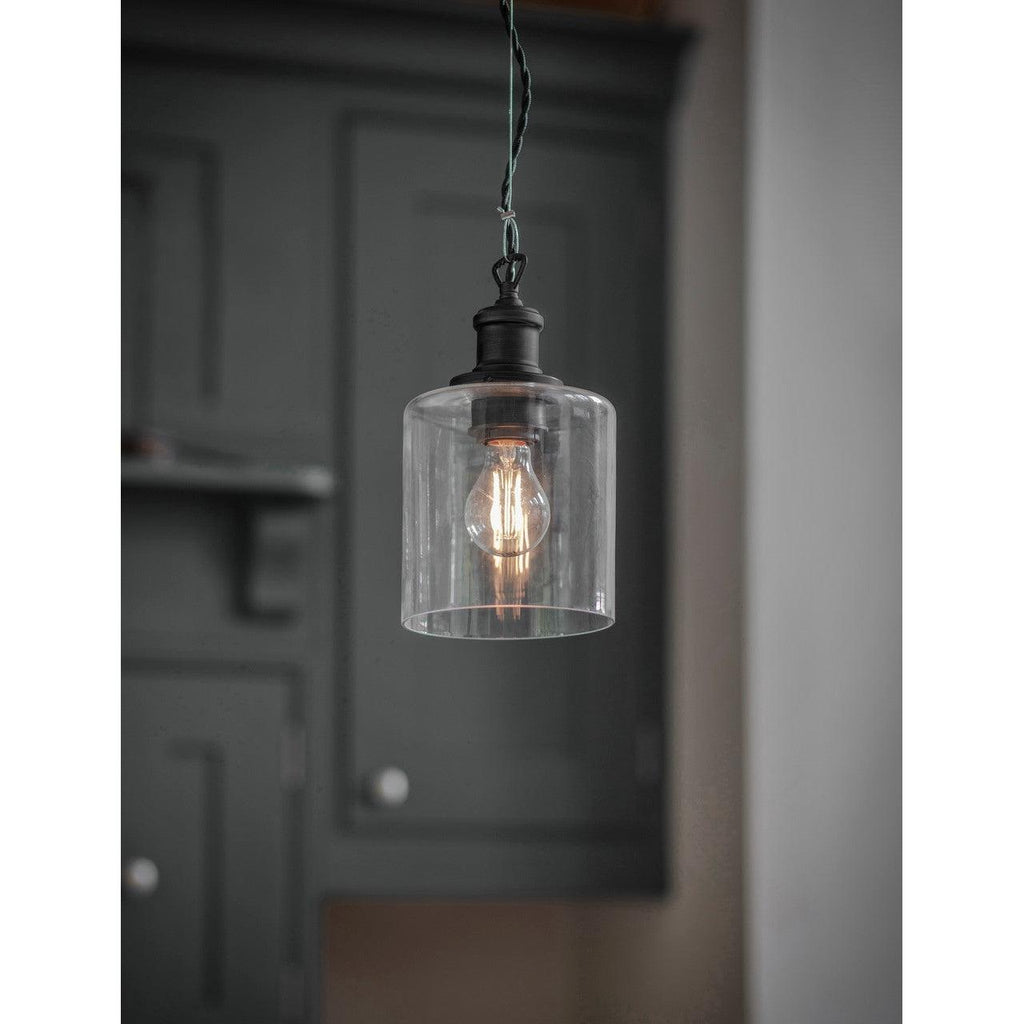 Hoxton Cylinder Pendant Light in Black - Steel-Pendant & Ceiling Lights-Yester Home