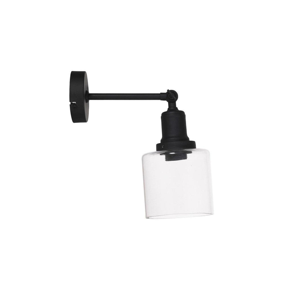 Hoxton Cylinder Wall Light in Black - Steel