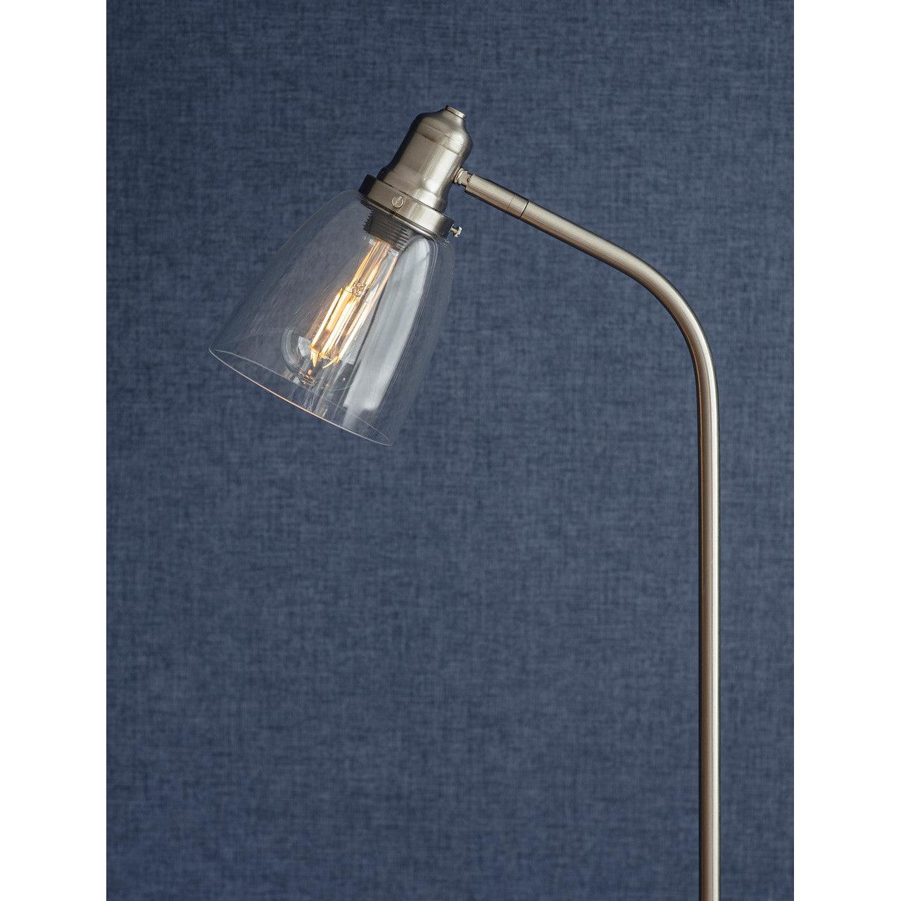 Hoxton Dome Floor Lamp in Satin Nickel-Floor Lights-Yester Home