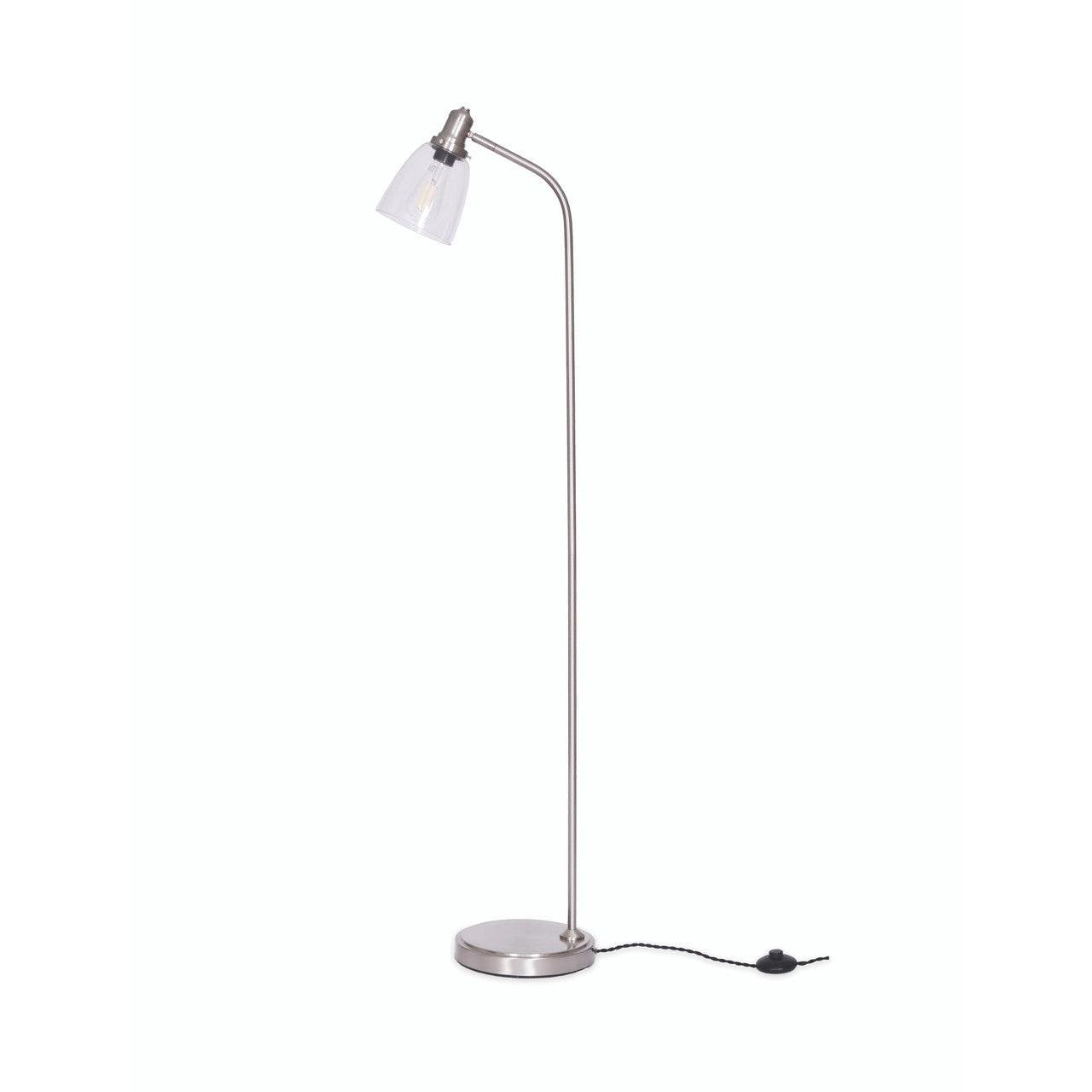 Hoxton Dome Floor Lamp in Satin Nickel-Floor Lights-Yester Home