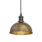 Industville Brooklyn Dome Pendant - 8 Inch - Brass-Ceiling Lights-Yester Home