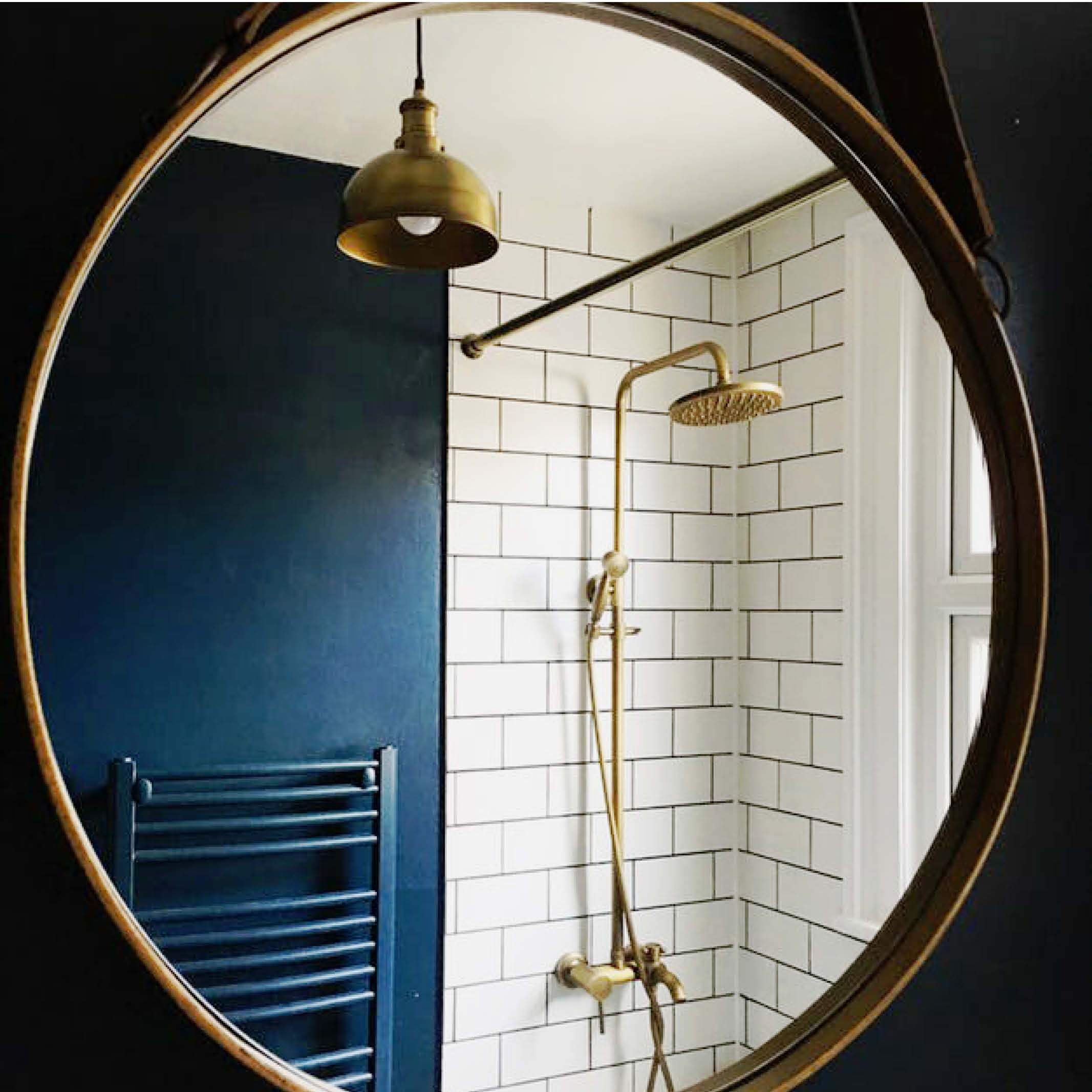 Industville Brooklyn Dome Pendant - 8 Inch - Brass-Ceiling Lights-Yester Home