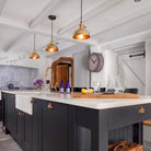 Industville Brooklyn Dome Pendant - 8 Inch - Brass-Ceiling Lights-Yester Home