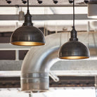 Industville Brooklyn Dome Pendant - 8 Inch - Pewter-Ceiling Lights-Yester Home