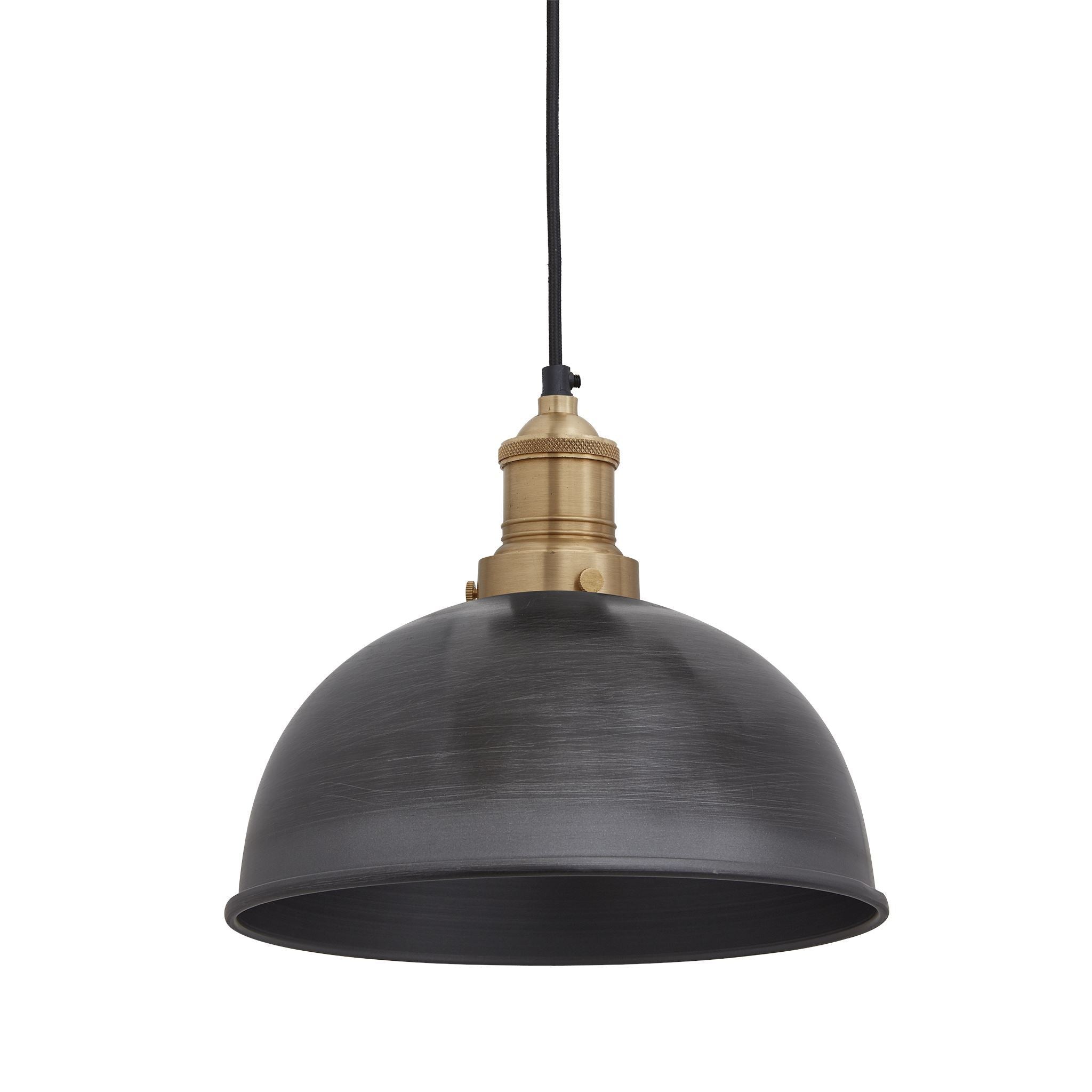 Industville Brooklyn Dome Pendant - 8 Inch - Pewter-Ceiling Lights-Yester Home