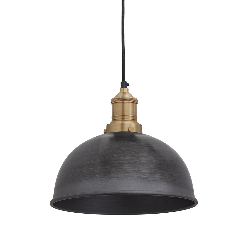Industville Brooklyn Dome Pendant - 8 Inch - Pewter