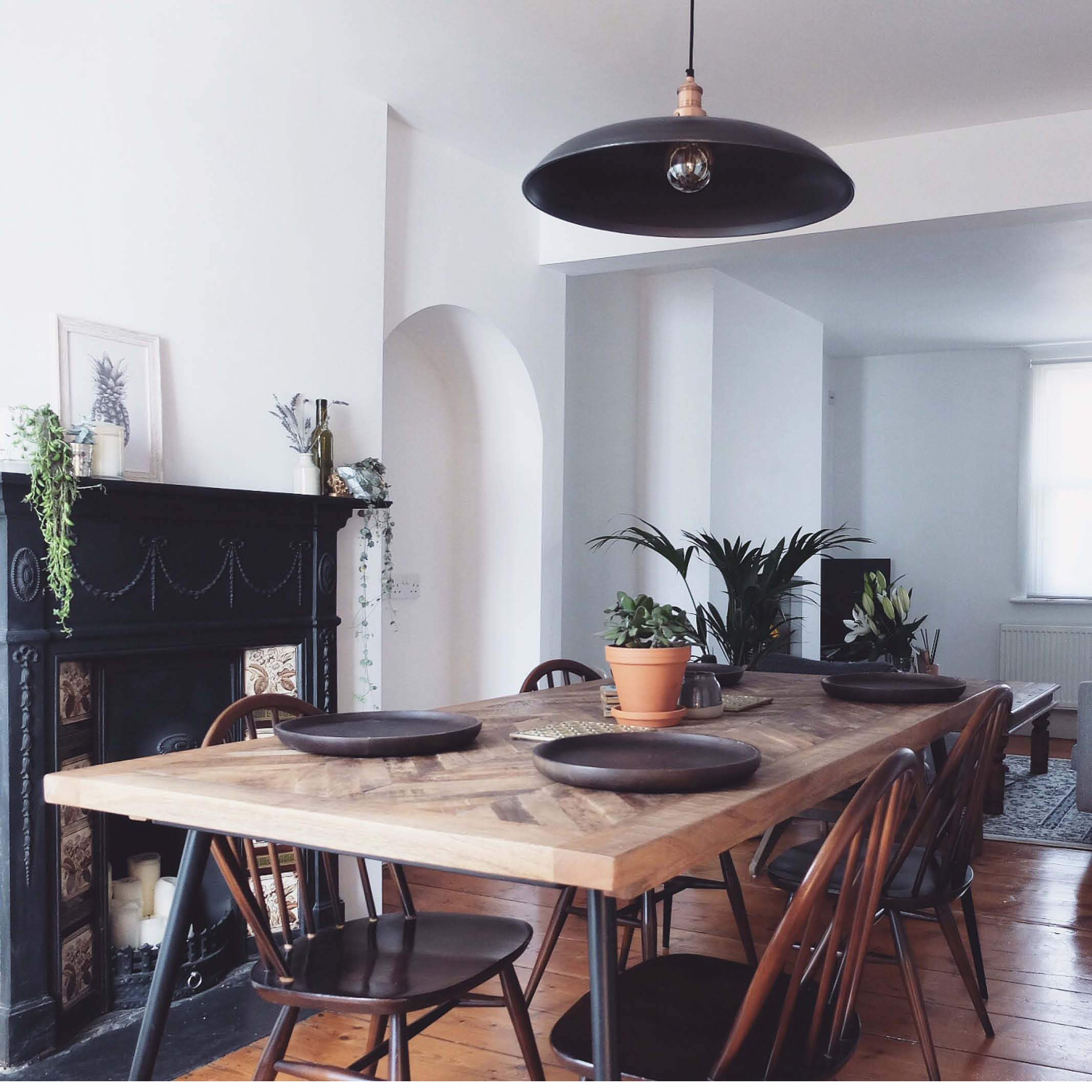 Industville Brooklyn Giant Bowl Pendant - 24 Inch - Pewter-Ceiling Lights-Yester Home