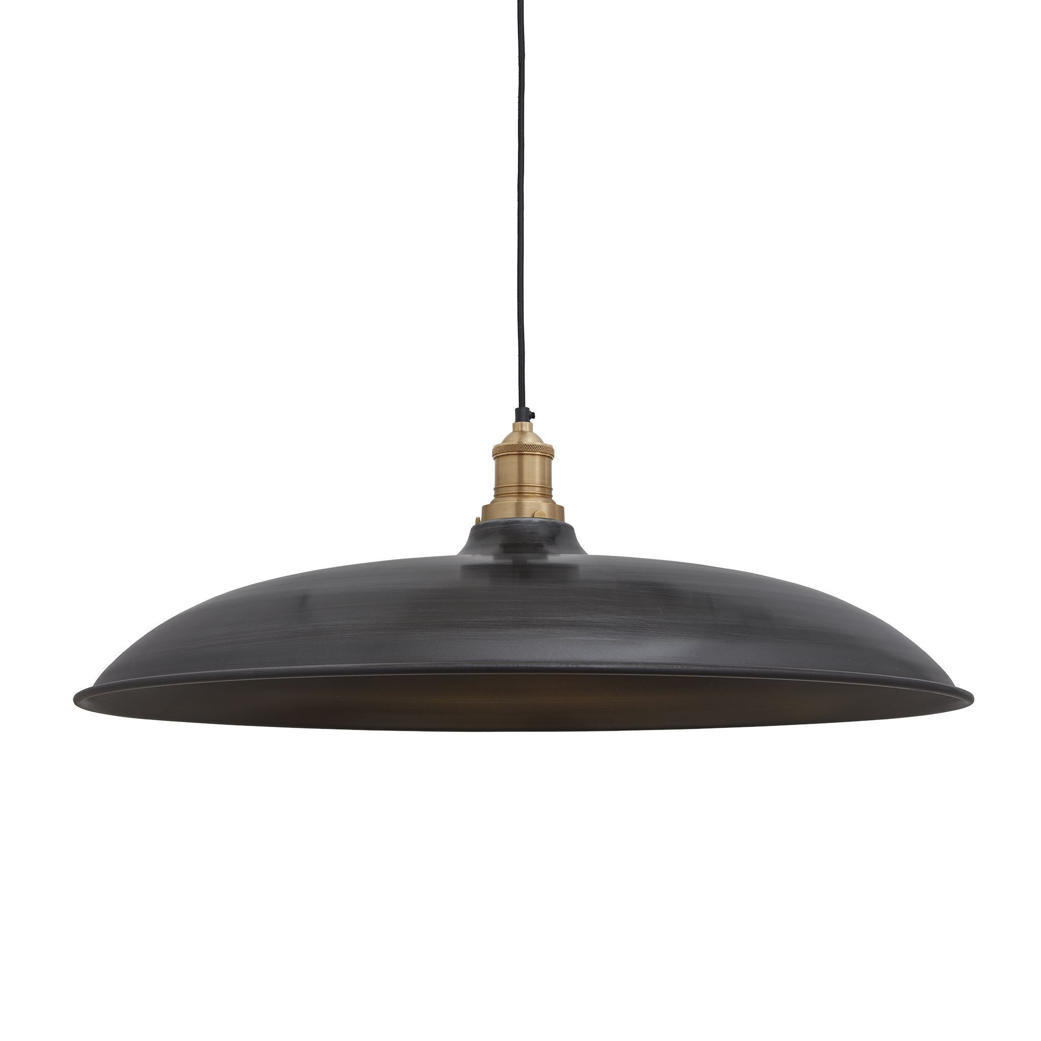Industville Brooklyn Giant Bowl Pendant - 24 Inch - Pewter-Ceiling Lights-Yester Home