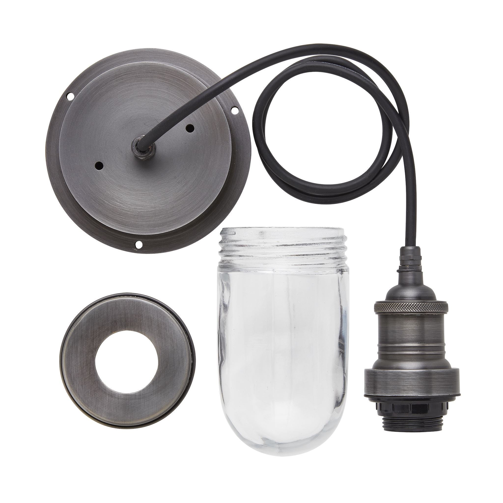 Industville Brooklyn Outdoor & Bathroom Dome Pendant - 8 Inch - Brass-Outdoor Lighting-Yester Home