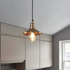 Industville Brooklyn Umbrella Pendant - 8 Inch - Brass-Ceiling Lights-Yester Home