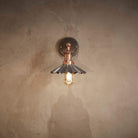 Industville Brooklyn Umbrella Wall Light - 8 Inch - Pewter-Wall Lights-Yester Home