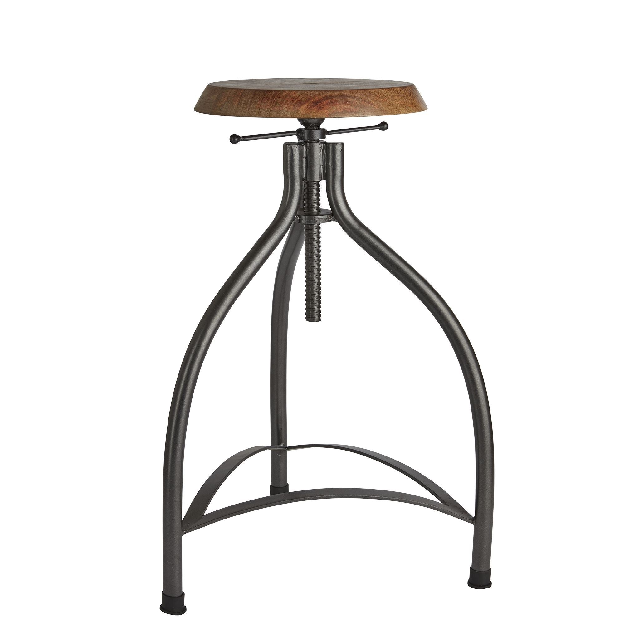 Industville Cooper Solid Wood Metal Adjustable Bar Stool 34