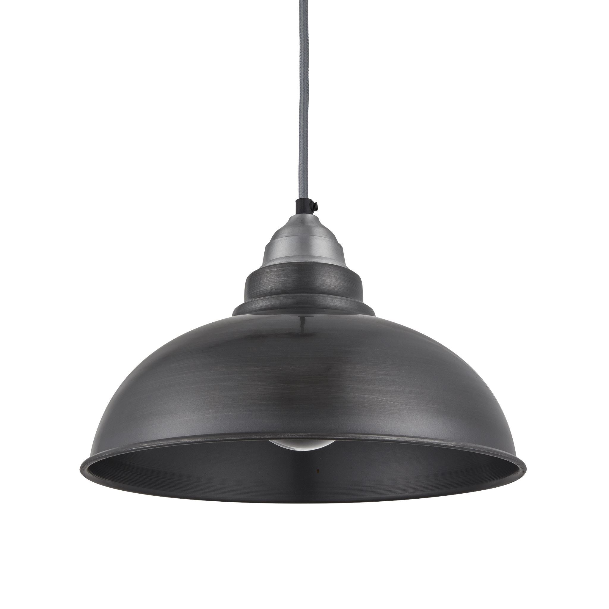 Industville Old Factory Pendant - 12 Inch - Pewter-Ceiling Lights-Yester Home