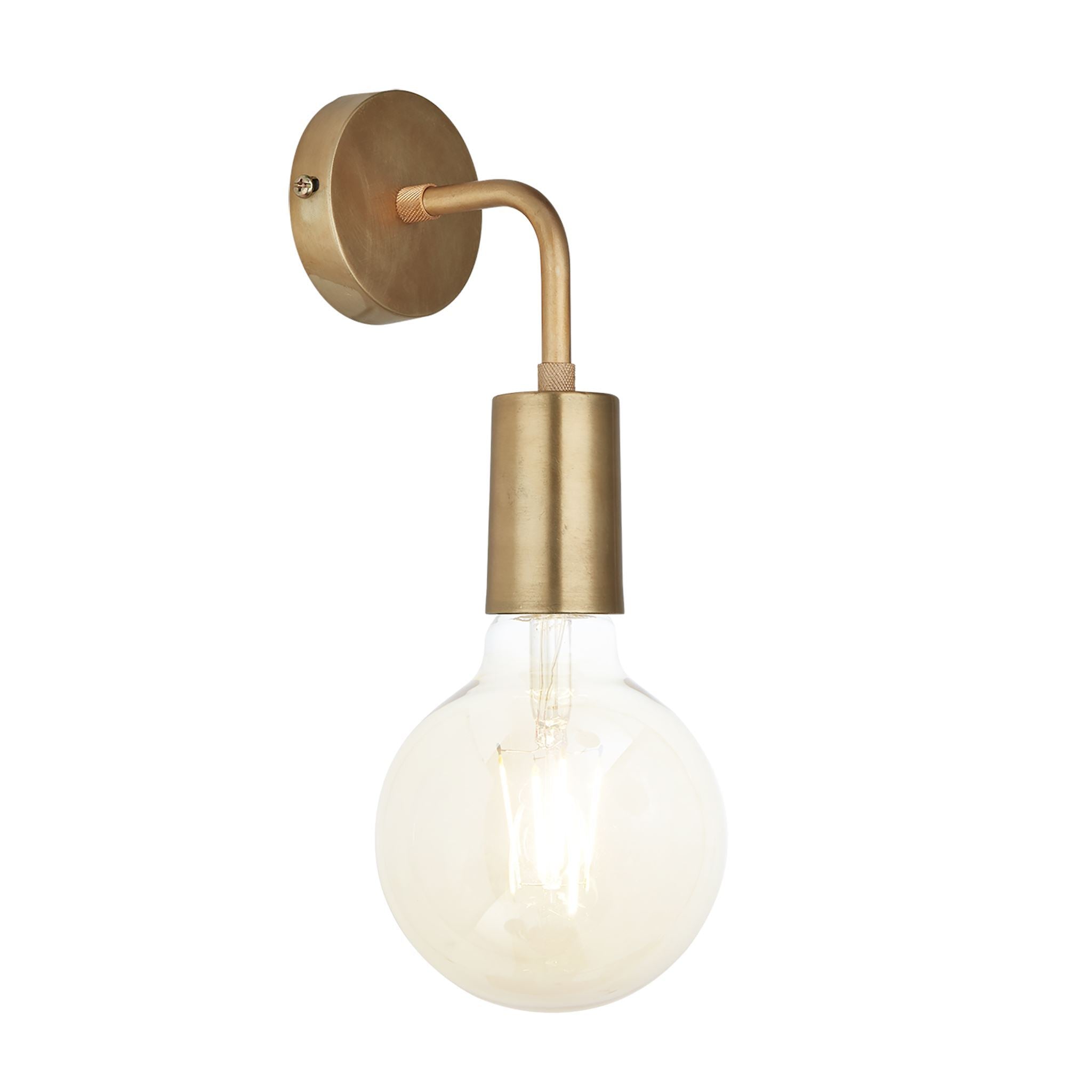 Industville Sleek Edison Wall Light - Brass-Wall Lights-Yester Home