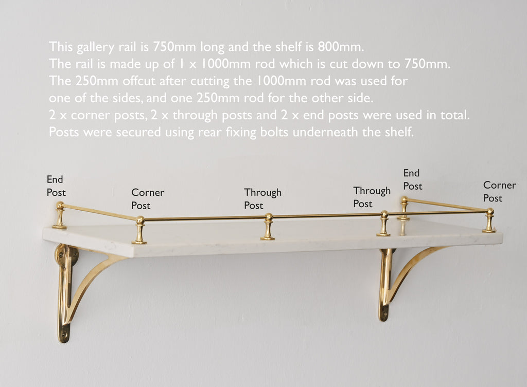 Brass Gallery Rails | Yester Home
